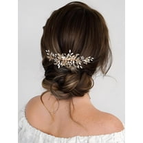 Bride Wedding Hair Comb Rhinestone Bridal Hair Accessories Pearl Bridal Hair Pieces Bridal Hair Clips Hair Side Comb for Women and Girls