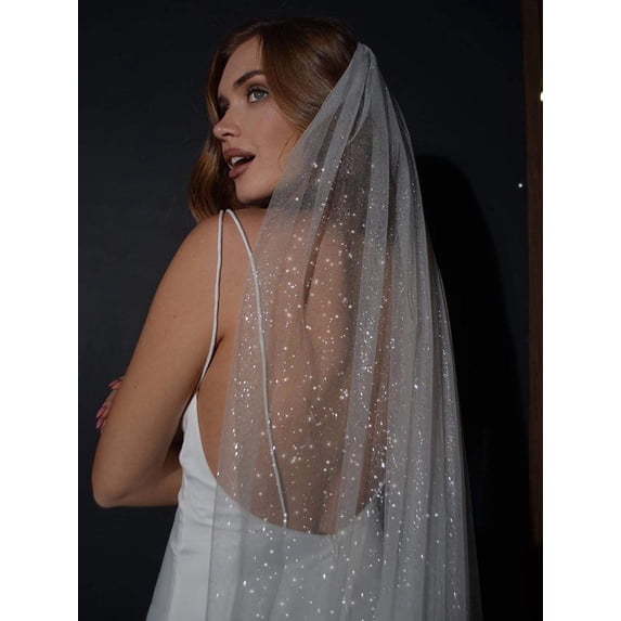 Bride Wedding Lace Veil Short Waist Veils 1 Tier Soft Tulle Veil Bridal Veils with Comb