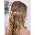 thumbnail image 1 of Bride White Flower Wedding Hair Pins Clips Rhinestone Silver Bridal Hair Piece Accessories for Women, Set of 3 (Silver), 1 of 4