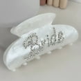 thumbnail image 1 of Bride White Rhinestone Acrylic Hair Clips - Wedding Bachelorette Party Hair Accessories, Bridal Banana Claw Clips for Women & Girls, Sparkly Hair Barrettes for Birthday, 1 of 4