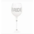 thumbnail image 1 of Bachelorette Party Bridal Shower Just Married Bride Glittered Wine Glass, 1 of 4