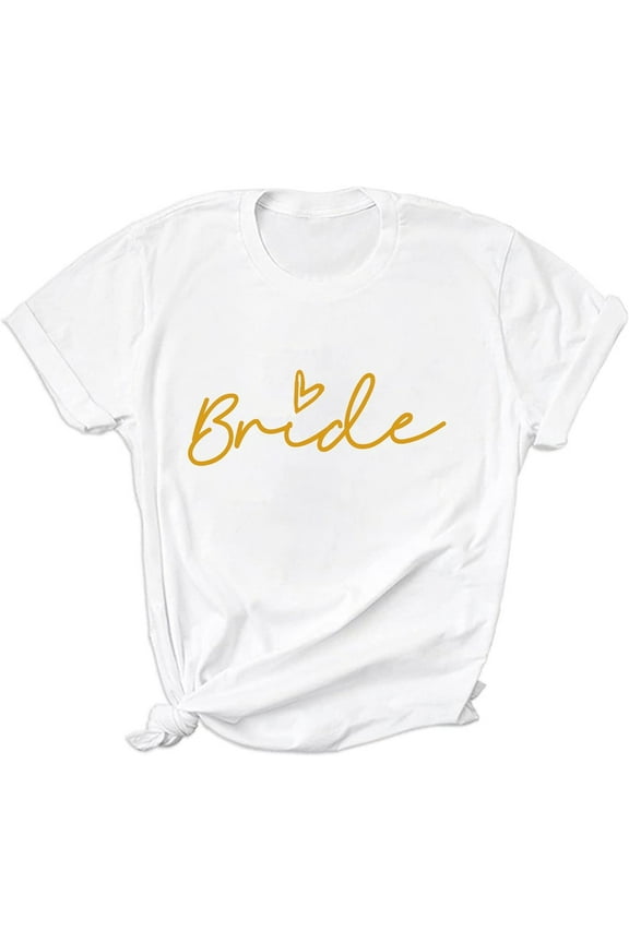Bride Women Embroidered Bride Gifts Shirts Bachelorette Party Shirt Wedding Vacation Top