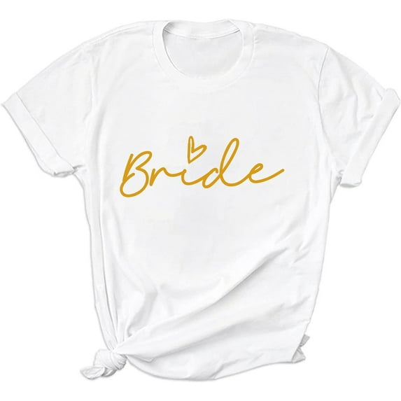 Bride Women Embroidered Bride Gifts Shirts Bachelorette Party Shirt Wedding Vacation Top