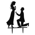 thumbnail image 1 of Bride and Groom Wedding Love Cake Topper Party Acrylic Favors Decoration (Black), 1 of 4