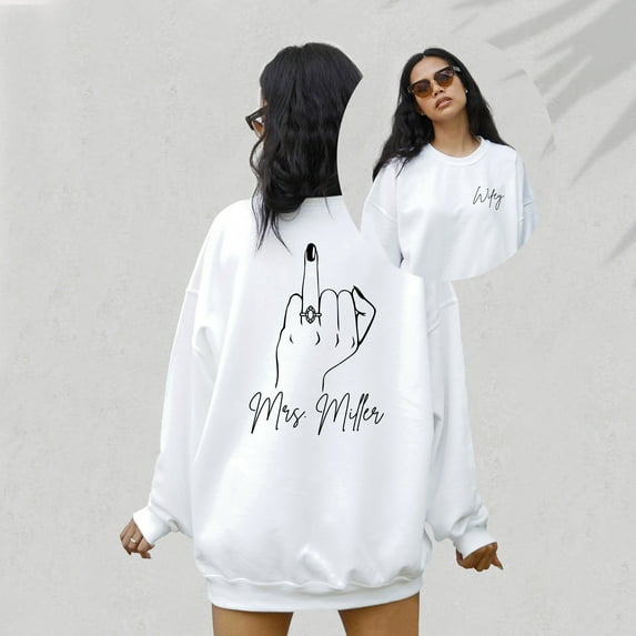 Bride crewneck Sweatshirt, Custom Wedding Engagement Gift, Personalized Bride Gift, Bridal Shower Bachelorette Gift, Mrs. Fiance Wife shirt 1419768987