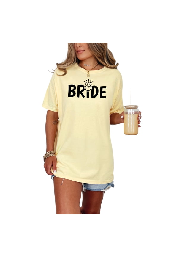 Bride graphic t-shirt, bridal party tee, wedding day shirt, bride to be top, engagement announcement shirt, bachelorette shirt, Butter Comfort Colors T-Shirt, 2XL