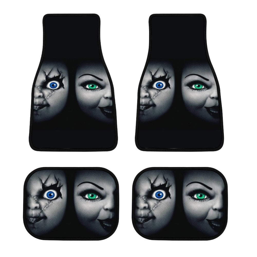 Bride of Chucky Car Floor Mats 4PC Set Anti Skid Vehicle Floor Mat Car Carpet for Front Rear Seats Universal Auto Interior Accessories