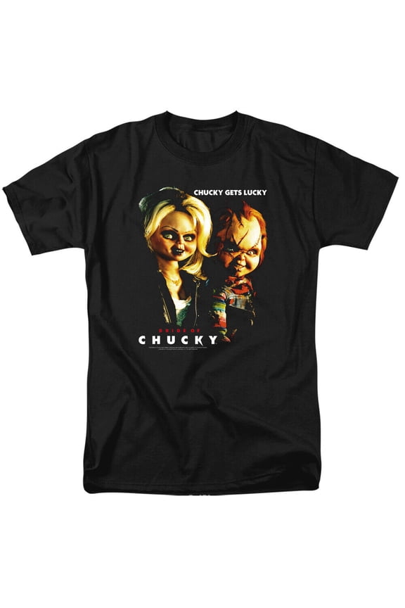 Bride of Chucky, "Chucky Gets Lucky" Mens Unisex T-shirt. available in sm to 6x