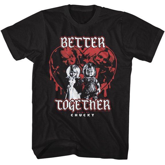 Bride of Chucky Horror Movie Men's T Shirt We're Better Together Black Cotton