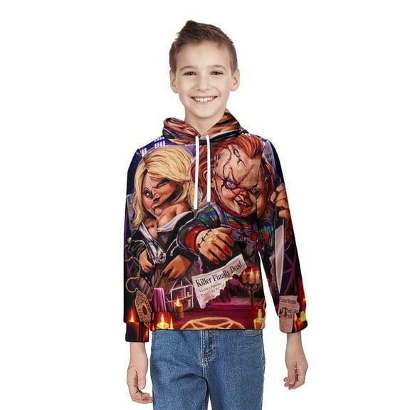 Bride of Chucky Unisex Sweater Boys Girls Sweatshirt 3D Printed Pullover Hoodies Casual Hooded Sweatshirt Jacket S