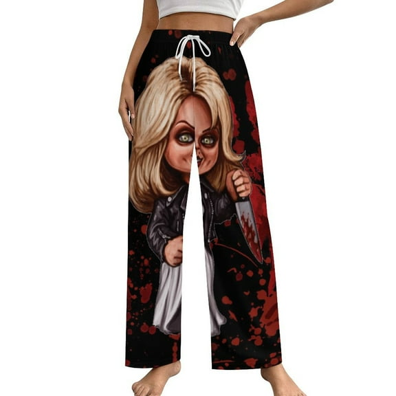 Bride of Chucky Women Pajama Pants Causal Comfy Lounge Sleep Bottoms Loose Yoga Pants Print Sleepwear S