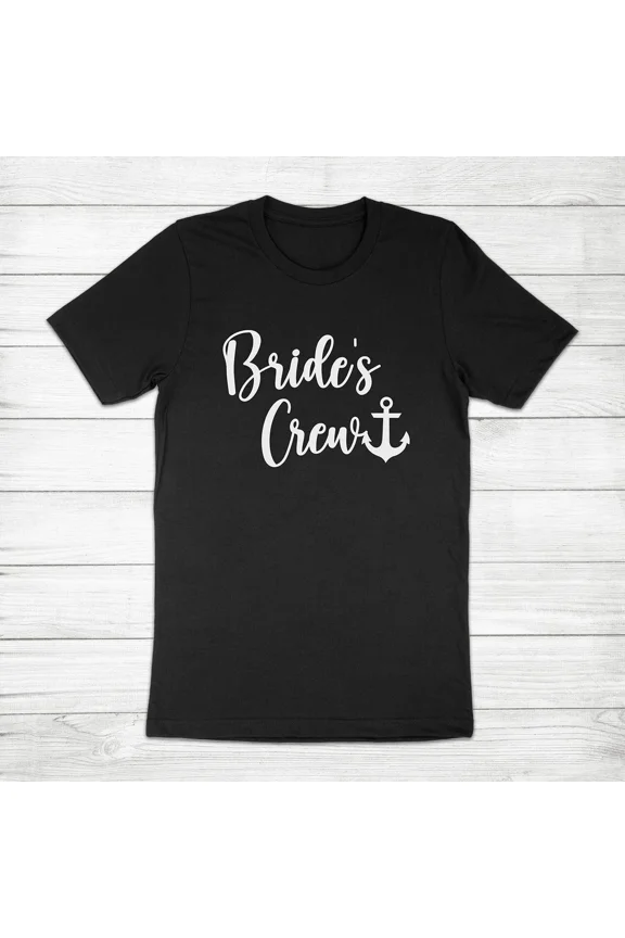 Bride's Crew Nautical Bridal Wedding Bridesmaid Bachelorette Unisex T-Shirt, up to Size 5XL