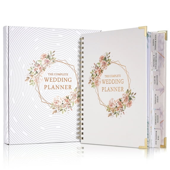 Bride's Wedding Planner & Organizer - Wedding Planner, 188 Pages, Gold Foil Hardcover with Metal Corners + 6 Inside Pockets + Countdown Calendar, Engagement Diary Gift for the Future Bride and Groom