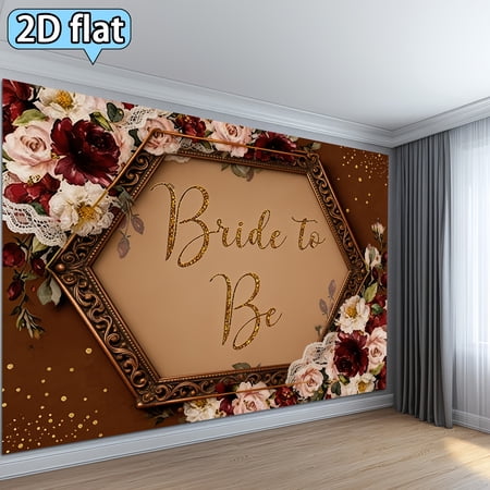 Bride to Be Backdrop Warm Brown Vintage Bridal Shower Background Red Pink Rose Engagement Wedding Party Decorations Banner Supplies Photo Booth Props