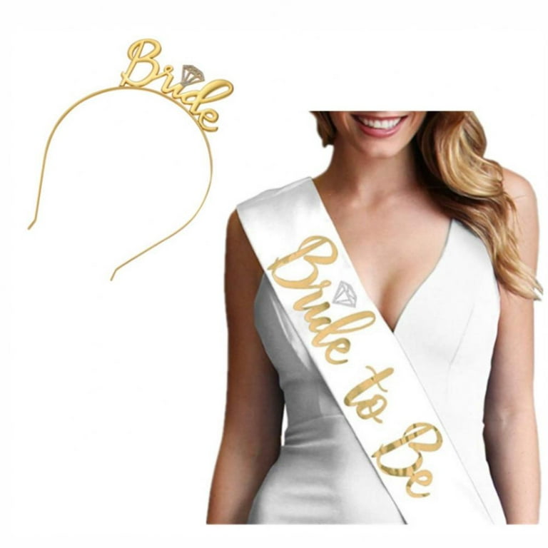 YULIPS Bride to Be Sash & Shoulder Length Veil - Bridal Accessories for  Bachelorette Party Bridal Shower Hen Party