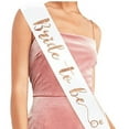 thumbnail image 1 of Bride to Be Sash party Favor Bachelorette Party Sash Bride Ribbon - WHITE with ROSE GOLD PRINT, 1 of 5