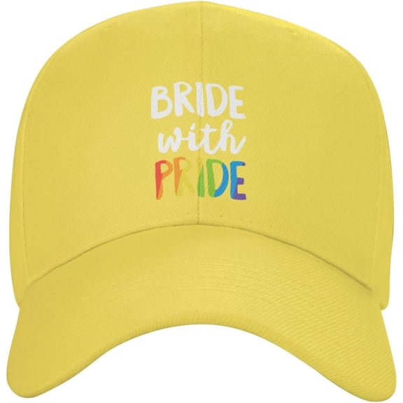 Bride with Pride Lesbian Pride LGBT Wedding Gifts Hat for Men Women Baseball Caps Men Trendy Caps Graphic Hats Black