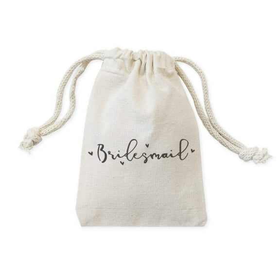 Bridesmaid  Cotton Canvas Wedding Favor Bags, 6-Pack
