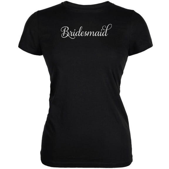 Bridesmaid Cursive Black Juniors Soft T-Shirt - 2X-Large