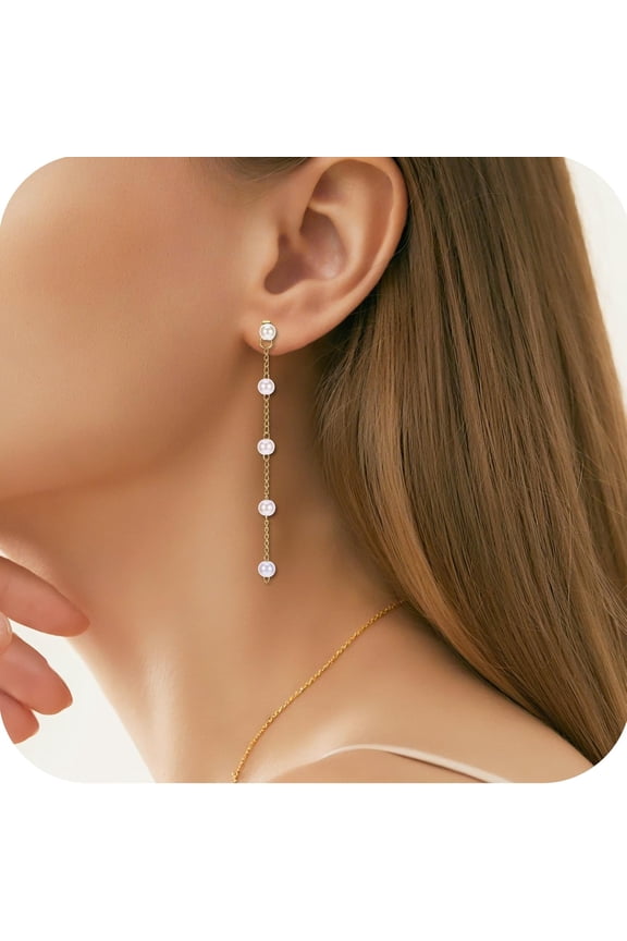 Bridesmaid Earrings Top Gifts, Maid of Honor Proposal Gifts for Wedding Day Pearl Drop Earrings Bachelorette Party Favors for Women Dangling, Knot Decorations Proposal Accessory[r818]