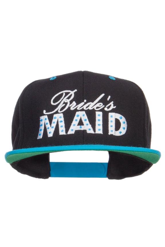 Bridesmaid Embroidered Two Tone Snapback - Black Teal OSFM