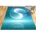 thumbnail image 1 of Bridesmaid Gift Rug, Motivation Rug, Kitchen Rug, Modern Rug, Crystal Consciousness Rug, Workplace Rug, Blue Rug, Bedroom Rugs, Balance Rug, 2.6'x5' - 80x150 cm, 1 of 7