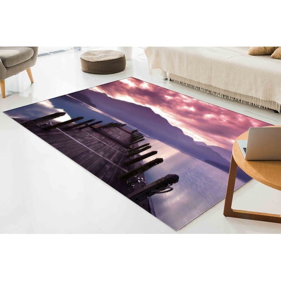 Bridesmaid Gift Rugs, Landscape Rugs, Large Rug, Beautiful Clouds Rugs, Wedding Rug, Dock Landscape Rugs, Salon Decor Rugs, Runner Rugs, 2.3'x3.3' - 70x110 cm