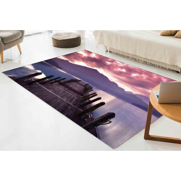 Bridesmaid Gift Rugs, Landscape Rugs, Large Rug, Beautiful Clouds Rugs, Wedding Rug, Dock Landscape Rugs, Salon Decor Rugs, Runner Rugs, 5.9'x9.2' - 180x280 cm