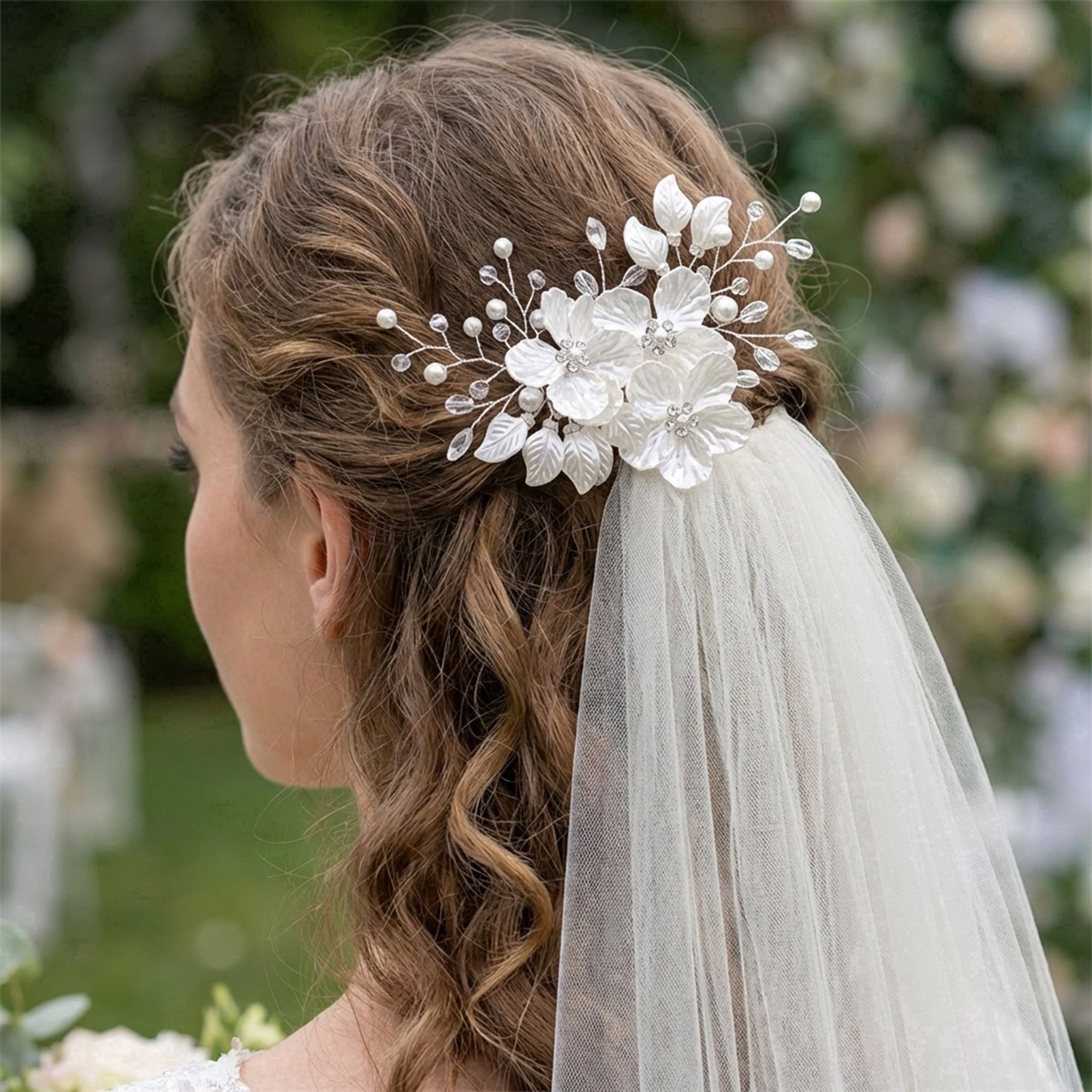 Faux Pearl Crystal Hair Comb Set - 44 Piece Wedding Hair Accessories 44-Piece Wedding Hair Comb Set - Faux Pearl & Crystal  main image 2