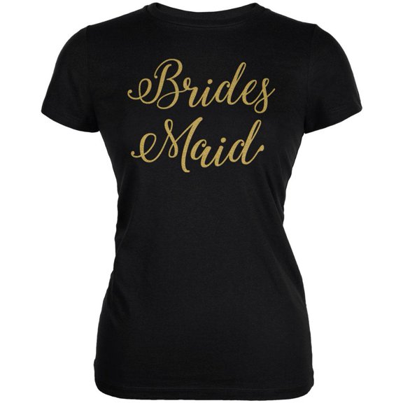 Bridesmaid Juniors Soft T Shirt Black SM