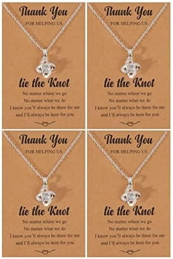 Bridesmaid Necklace Wedding Jewelry Sets - Love Knot Necklace for Bride and Bridesmaids - 2/4/6Pcs Proposal Gifts