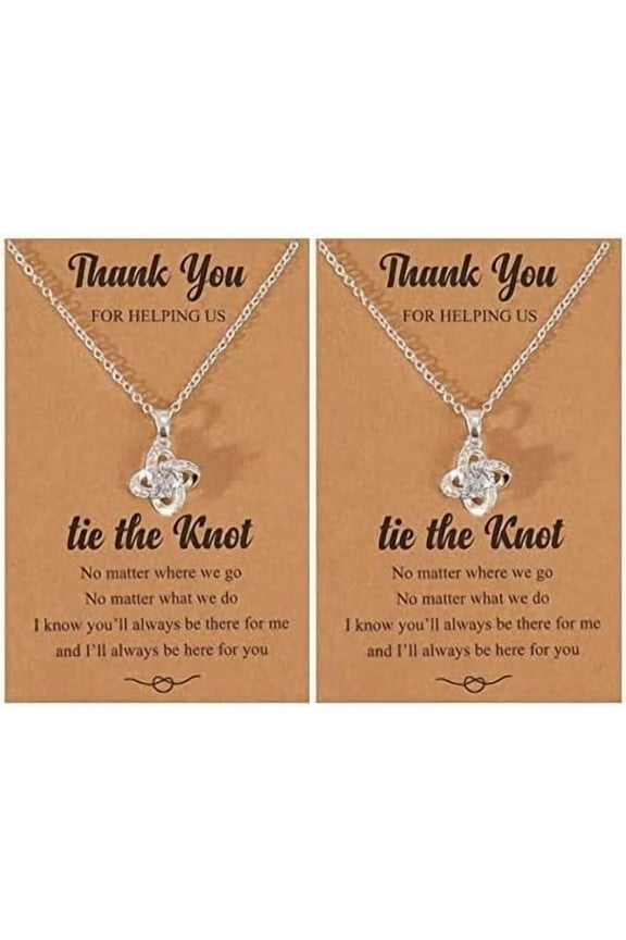 Bridesmaid Necklace Wedding Jewelry Sets - Love Knot Necklace for Bride and Bridesmaids - 2/4/6Pcs Proposal Gifts