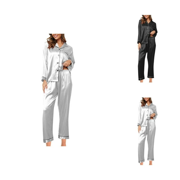 Bridesmaid Pajamas ā Short Sleeve Bridal Set Women's Pajama Set Silk Pajamas 2 Piece Satin Pajama Set Long Sleeve Button Down Suit With Pants