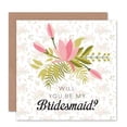 thumbnail image 1 of Bridesmaid Proposal Invite Bouquet Wedding Greetings Card Plus Envelope Blank inside, 1 of 3