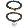 thumbnail image 1 of Bridesmaid Women's Girls Tiger Eye & Black Lava Stone Bracelet Gift Set, 1 of 4