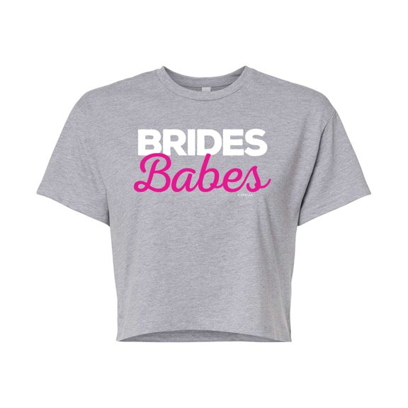Bridesmaids - Brides Babes - Juniors Cropped Cotton Blend T-Shirt