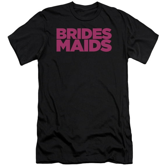 Bridesmaids Logo Premium Canvas Adult Slim Fit 30/1 T-Shirt Black