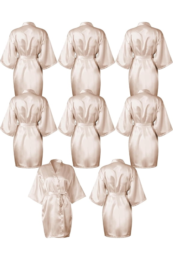 Bridesmaids Robes for Women Silk Satin Kimono Short Robe Bulk Bridal Party Wedding Sleepwear