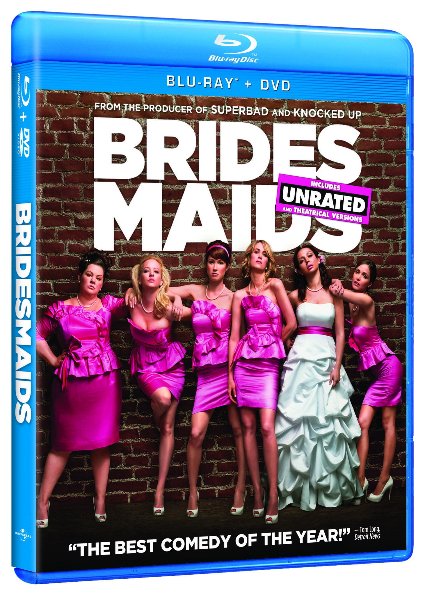 Bridesmaids (Unrated) (Blu-ray + DVD) - Walmart.com, image size:1461x2045