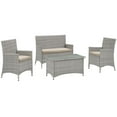 thumbnail image 1 of Bridge 4 Piece Outdoor Patio Patio Conversation Set - Light Gray Beige, 1 of 14