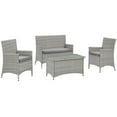 thumbnail image 1 of Bridge 4 Piece Outdoor Patio Patio Conversation Set Light Gray Gray, 1 of 7