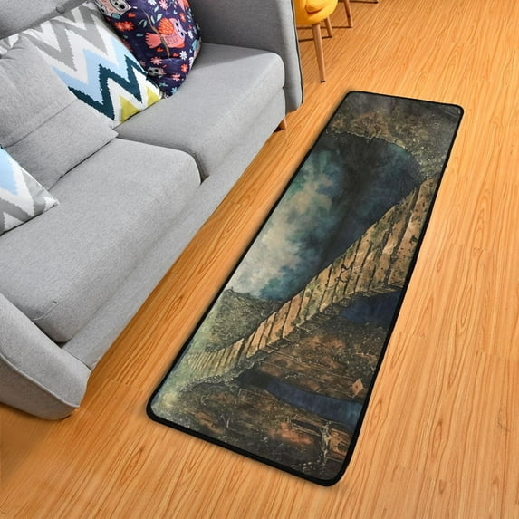 Bridge 72×24 inch Runner Rug Non-Slip Pads Ares Rugs Washable for Bedroom Bathroom Living Room