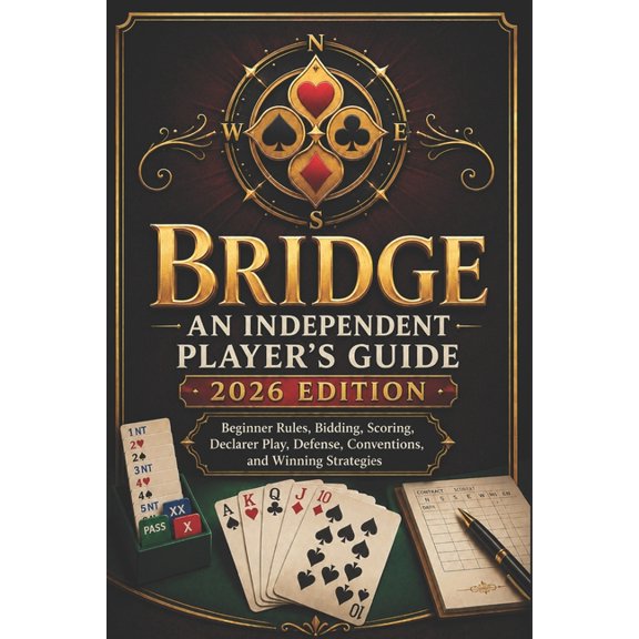 Bridge: AN INDEPENDENT PLAYER'S GUIDE 2026 EDITION: Beginner Rules, Bidding, Scoring, Declarer Play, Defense, Convention, (Paperback)