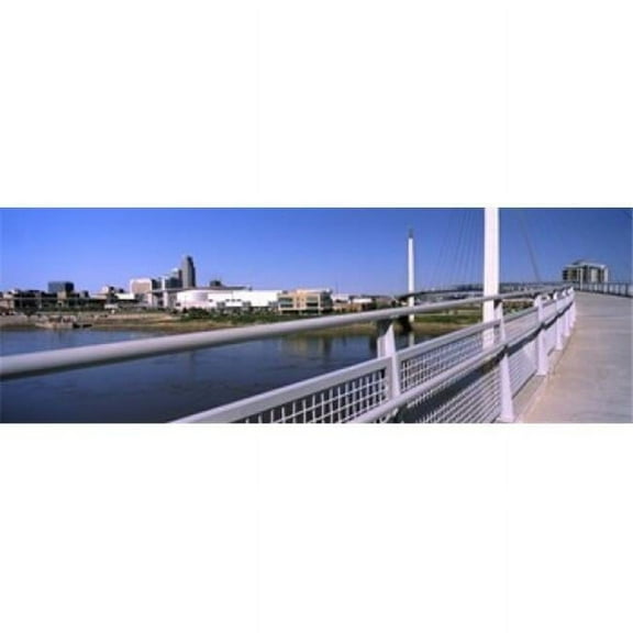 Bridge Across A River Bob Kerrey Pedestrian Bridge Missouri River Omaha Nebraska USA Poster Print, 18 x 7