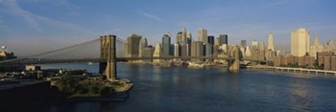 Bridge Across A River Brooklyn Bridge NYC New York City New York State USA Canvas Art - Panoramic Images (18 x 6)