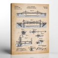 thumbnail image 1 of Bridge Art, Patent Suspension Bridge Canvas Print, Ready To Hang for Living Room Home Wall Art, C2314-16x20, 1 of 6