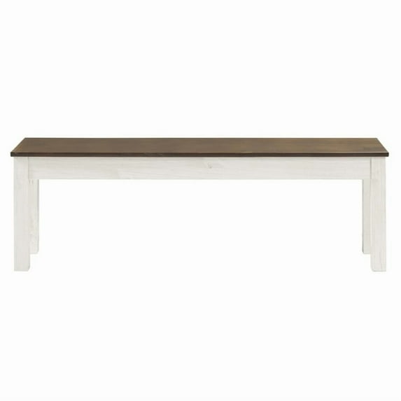 Wood Bench White Distressed | Furniture Dash CADB109