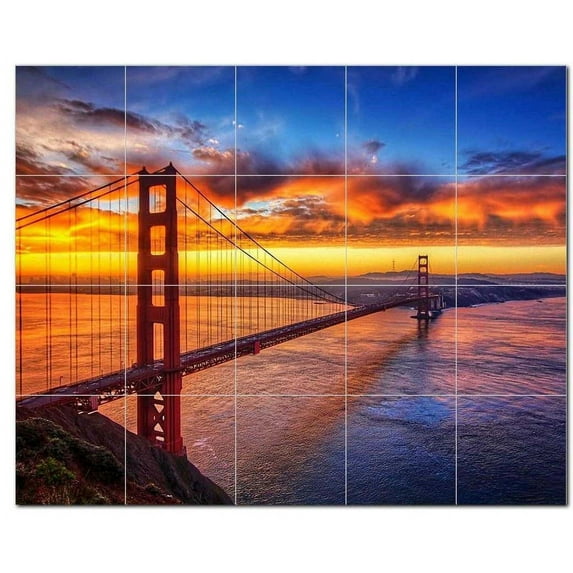 Bridge Ceramic Tile Mural Kitchen Backsplash Bathroom Shower, 400225-M54