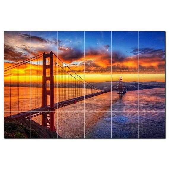 Bridge Ceramic Tile Mural Kitchen Backsplash Bathroom Shower, 400225-S64