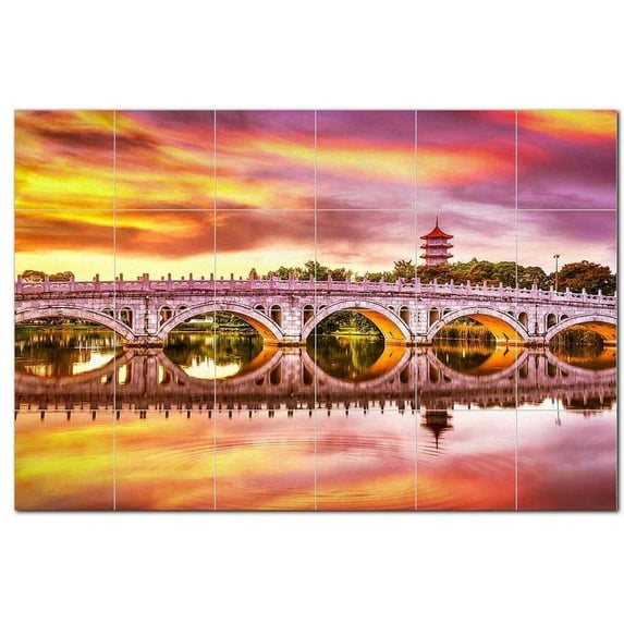 Bridge Ceramic Tile Mural Kitchen Backsplash Bathroom Shower, 400229-S64